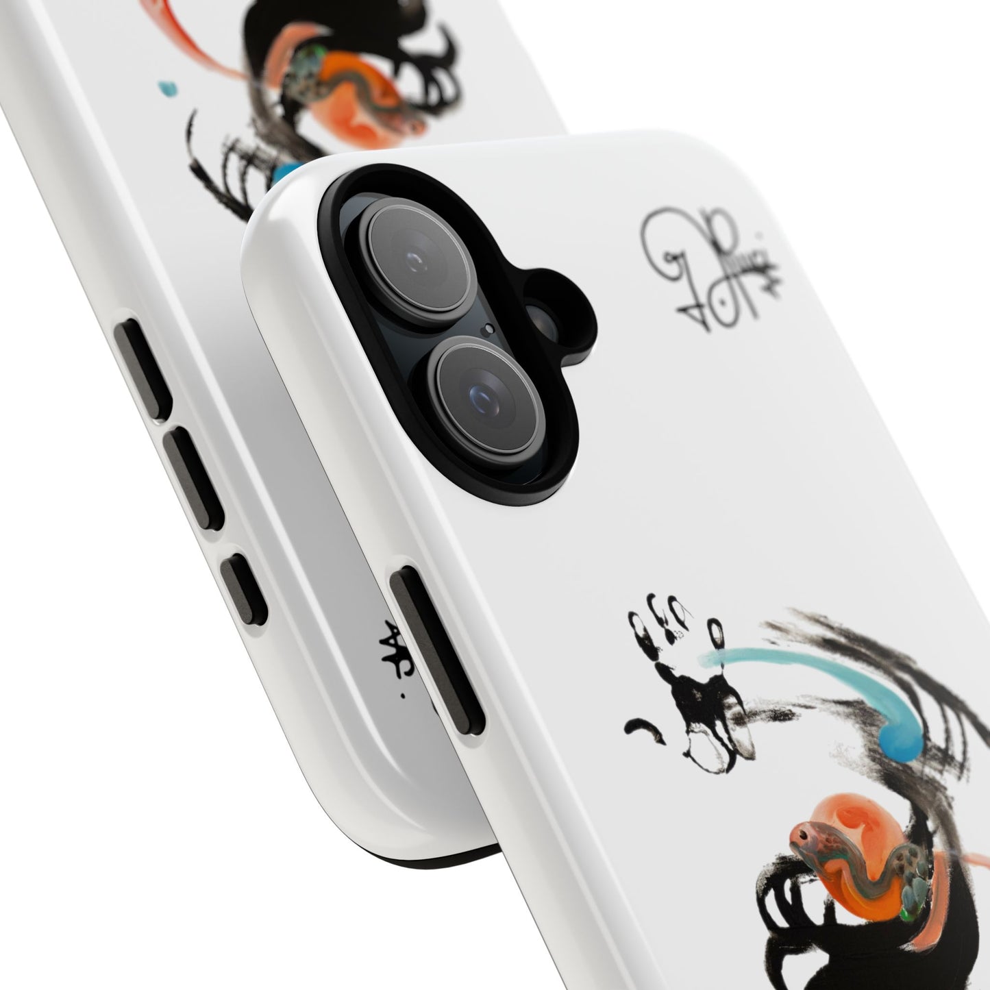 Artistic Abstract Phone Case — Colorful Ink Brushstroke Design