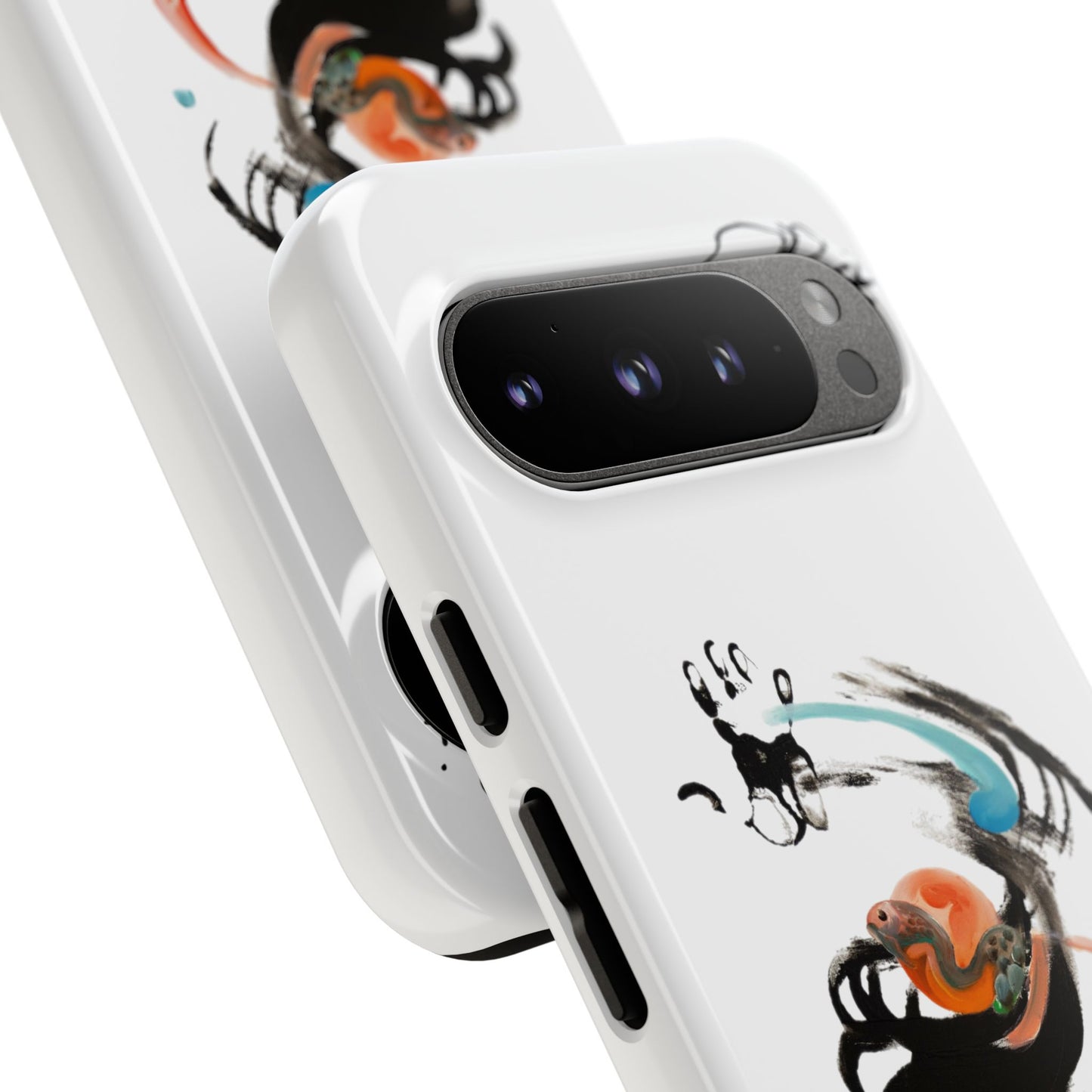 Artistic Abstract Phone Case — Colorful Ink Brushstroke Design