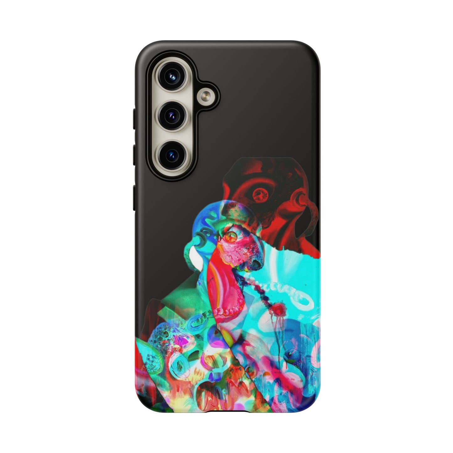 Protective Phone Case — Trippy Neon Abstract Skull Design