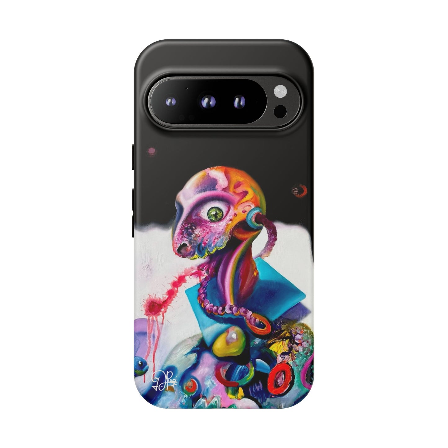 Phone Case - Vivid Blues and Multi-Eyed Vision Artwork Design