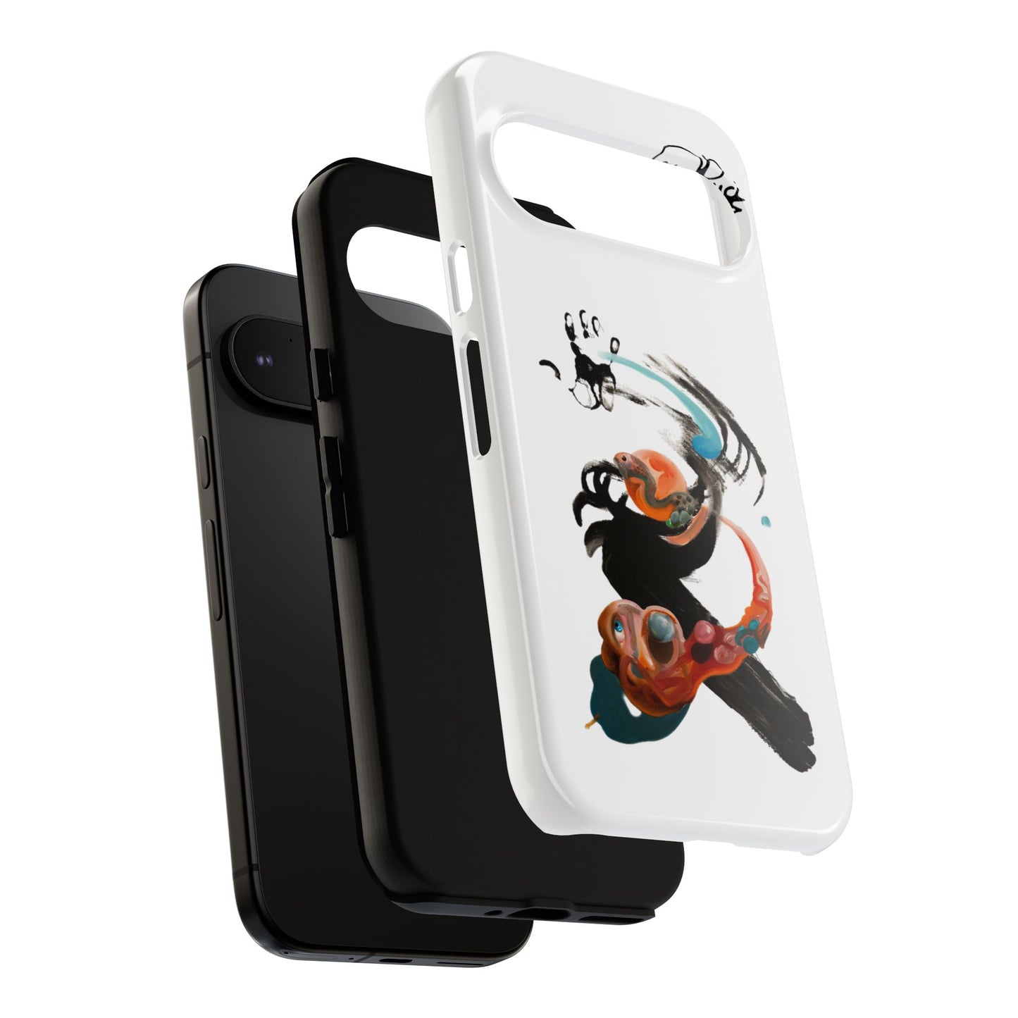 Artistic Abstract Phone Case — Colorful Ink Brushstroke Design