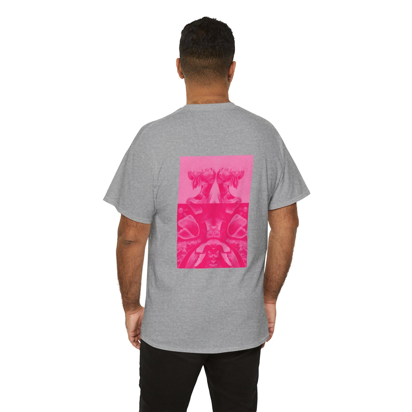 Graphic Tee — Hot Pink Abstract Mirror Design