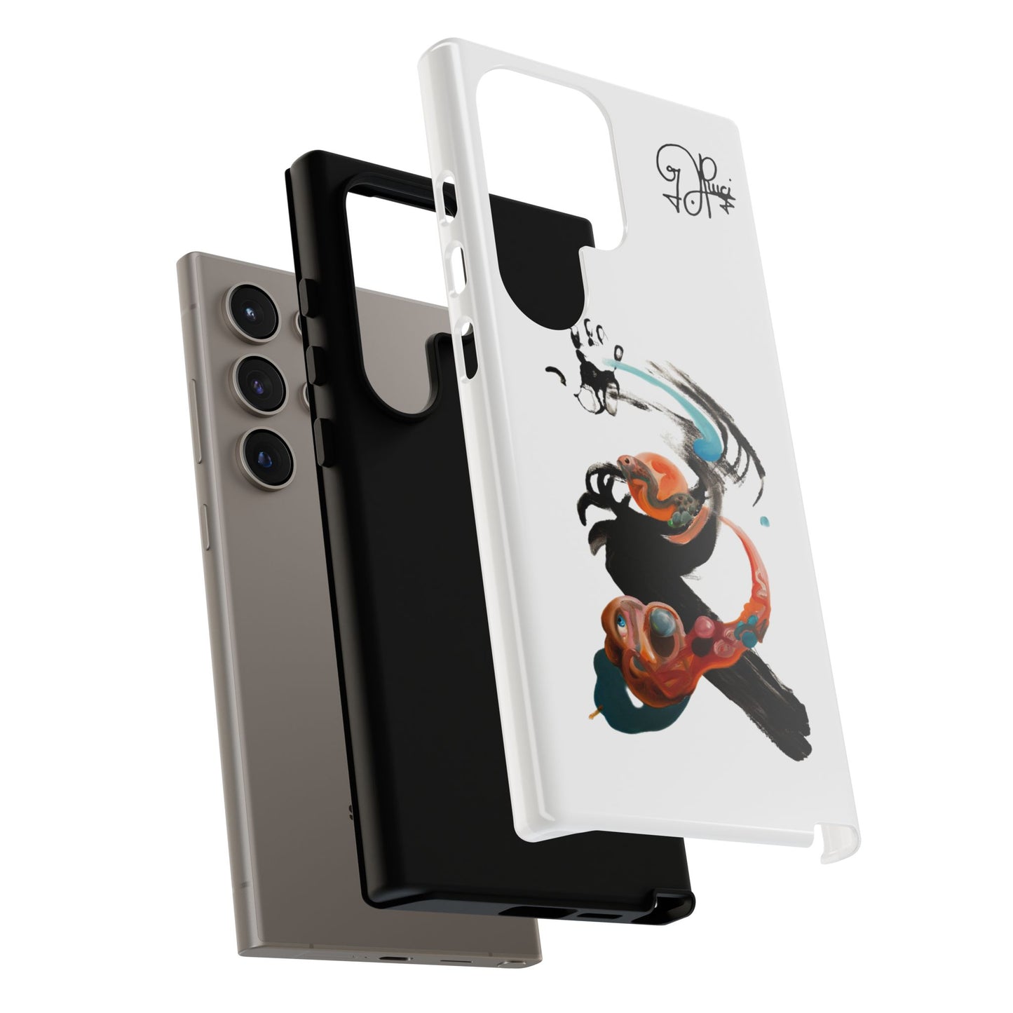 Artistic Abstract Phone Case — Colorful Ink Brushstroke Design