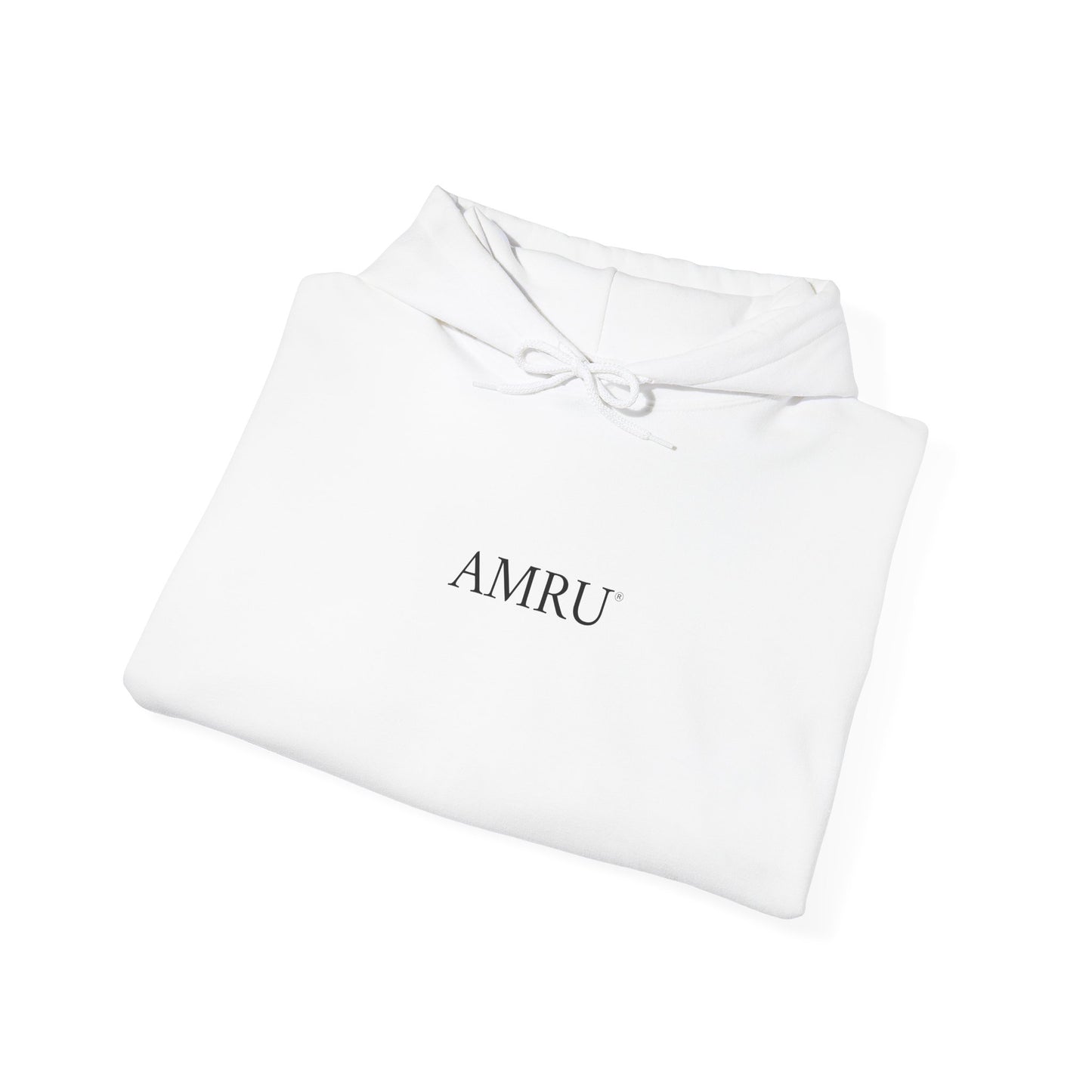 Floral Vine AMRU Hoodie — Minimal Logo Front, Embroidered Floral Back Sweatshirt