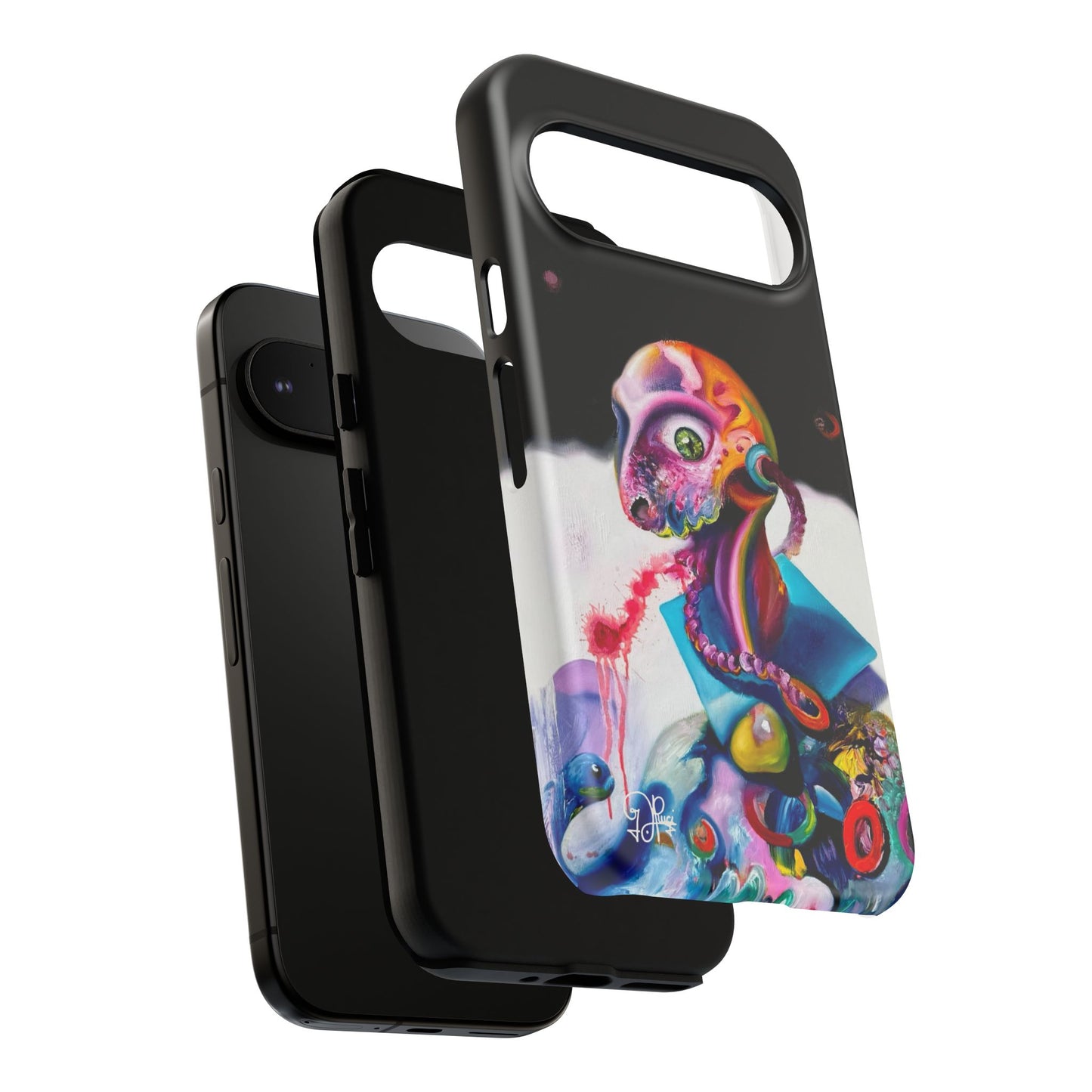 Phone Case - Vivid Blues and Multi-Eyed Vision Artwork Design