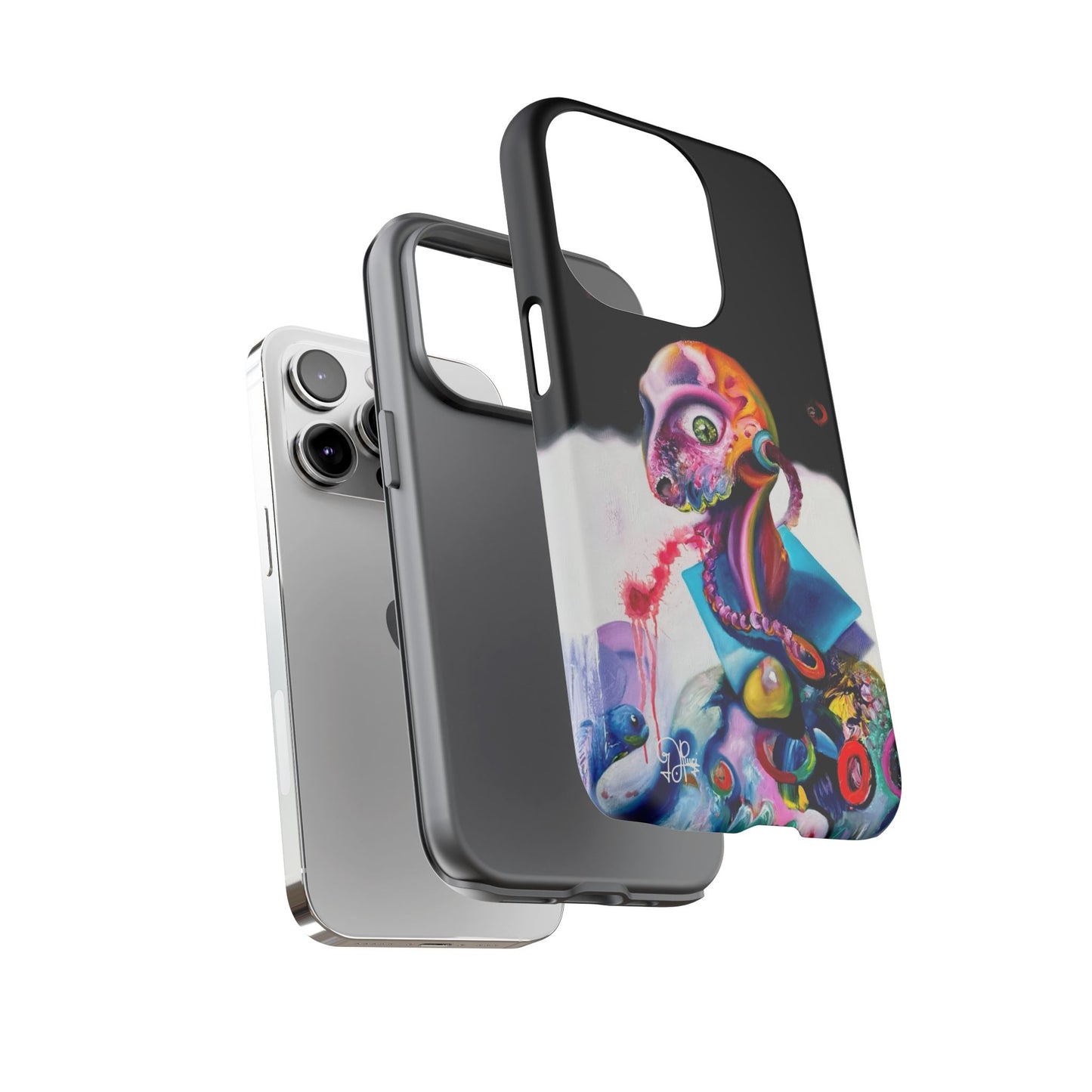 Phone Case - Vivid Blues and Multi-Eyed Vision Artwork Design