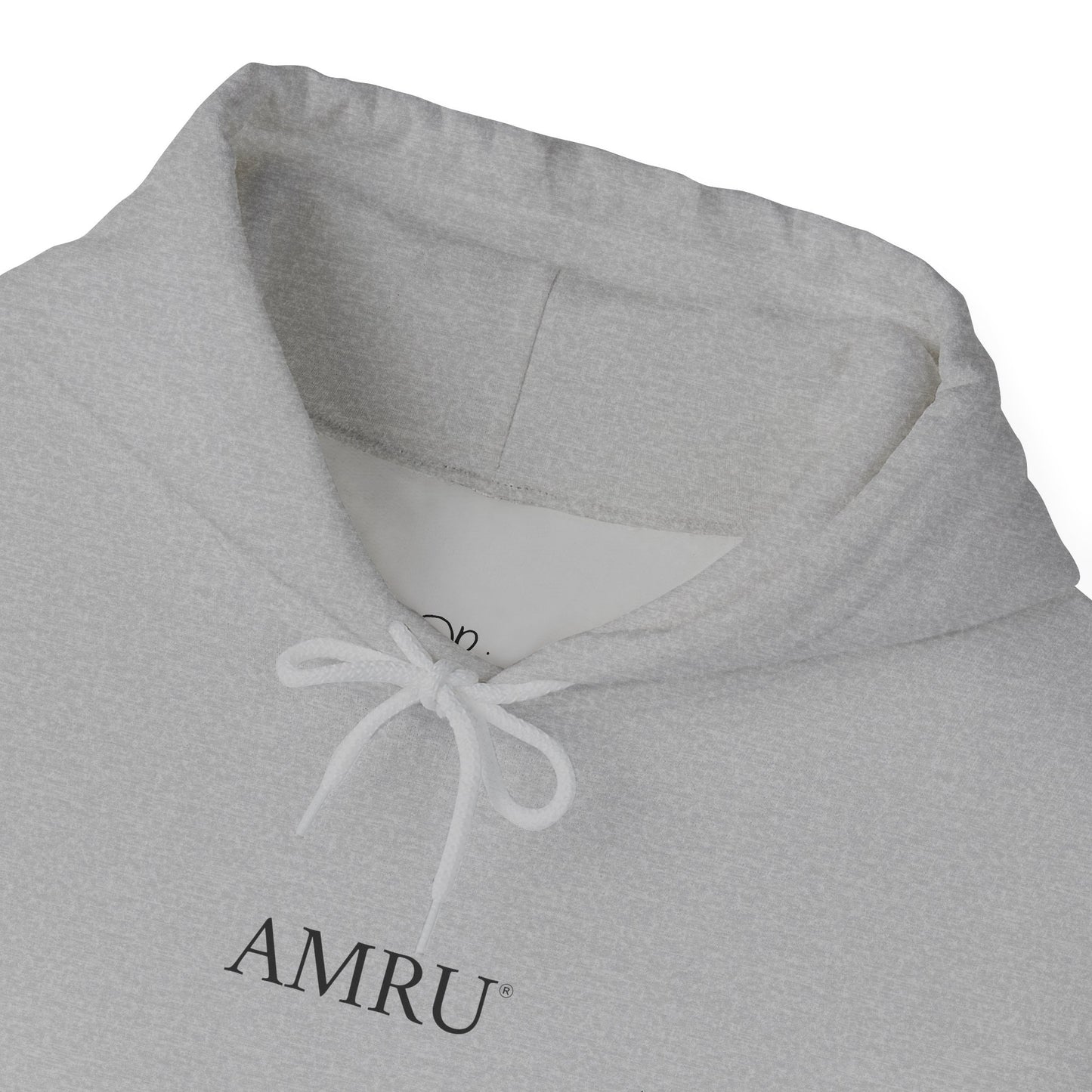 Floral Vine AMRU Hoodie — Minimal Logo Front, Embroidered Floral Back Sweatshirt