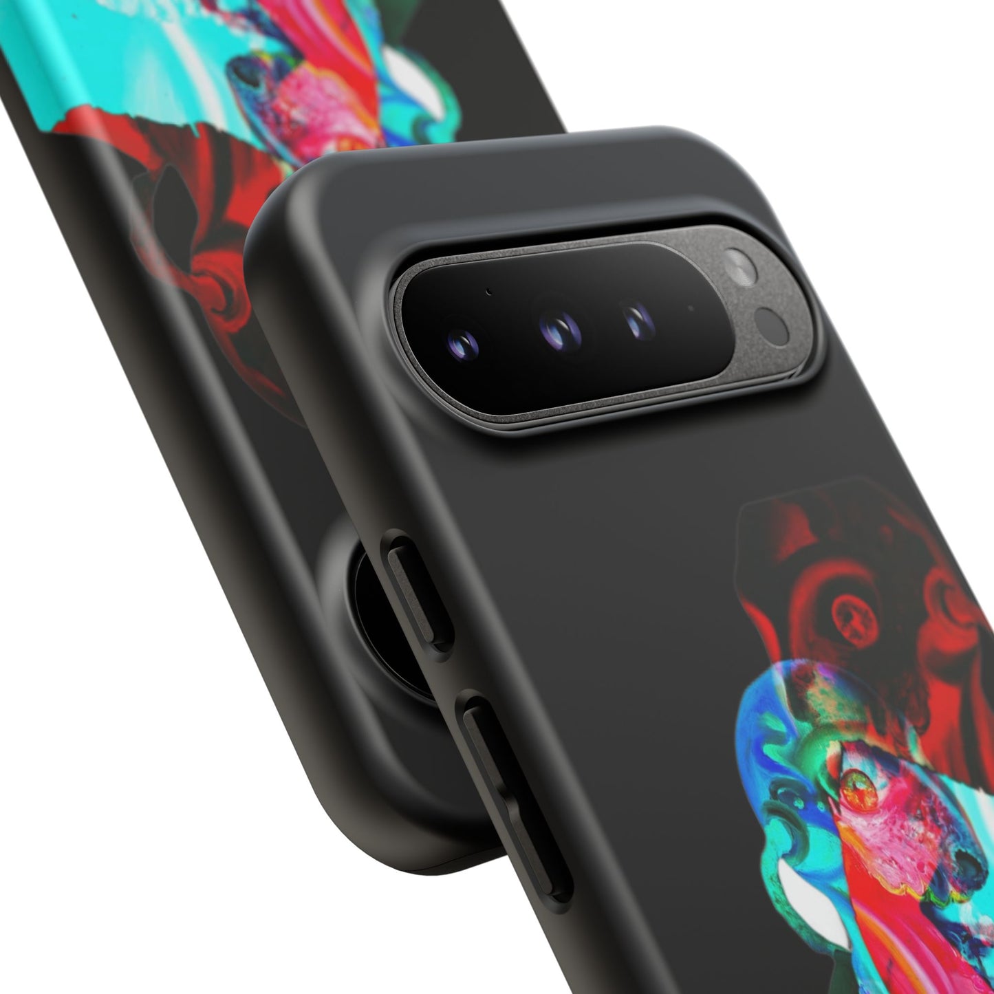 Protective Phone Case — Trippy Neon Abstract Skull Design