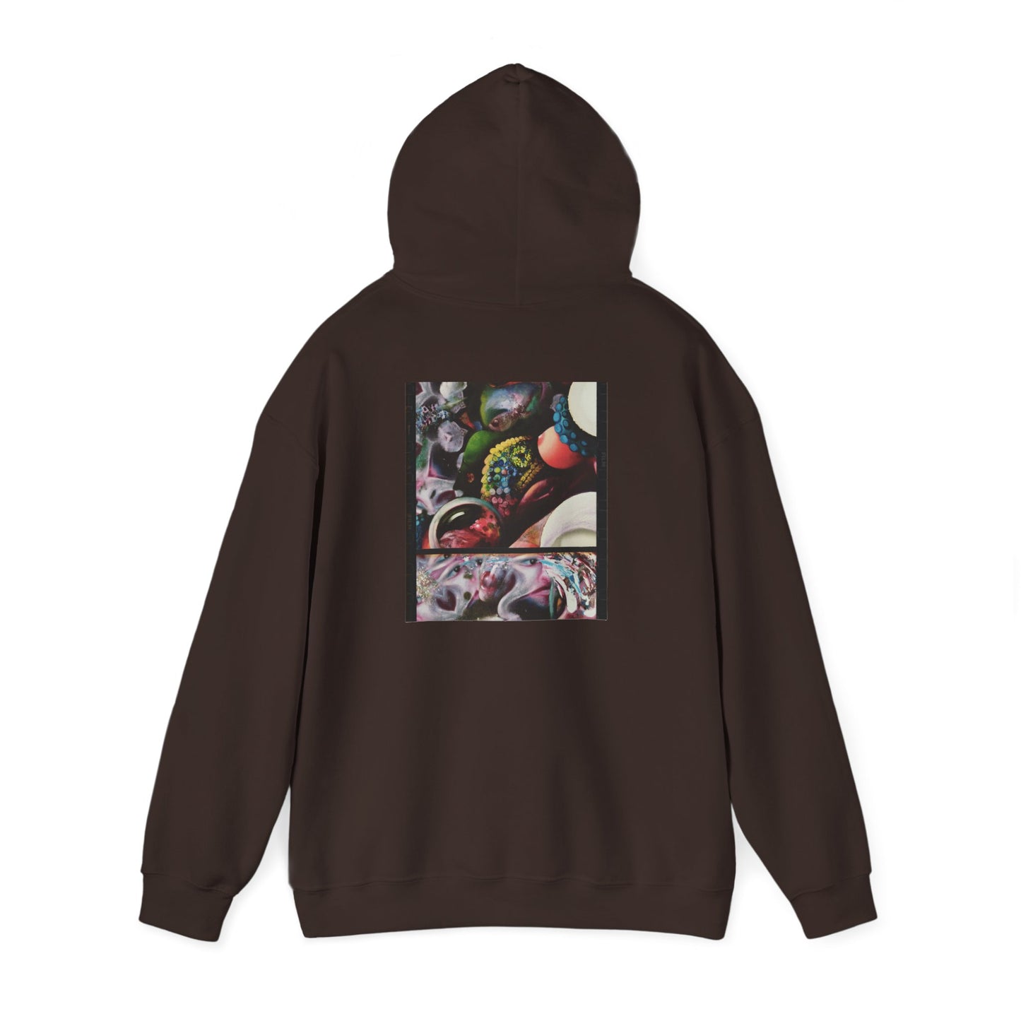 AMRU Graphic Hoodie — Abstract Cosmic Paint Pour Art Back Print