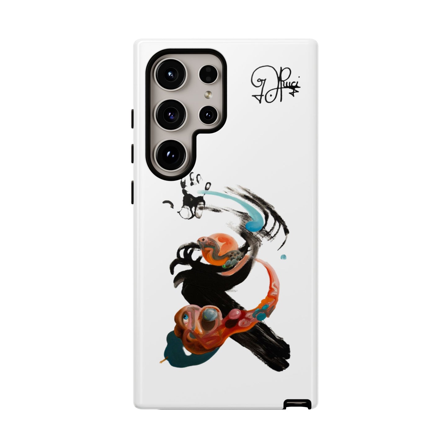 Artistic Abstract Phone Case — Colorful Ink Brushstroke Design