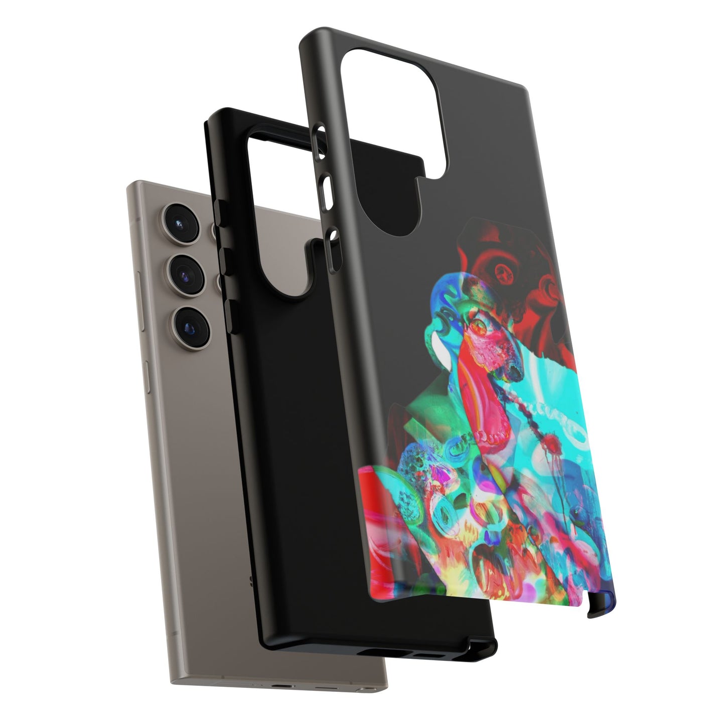 Protective Phone Case — Trippy Neon Abstract Skull Design