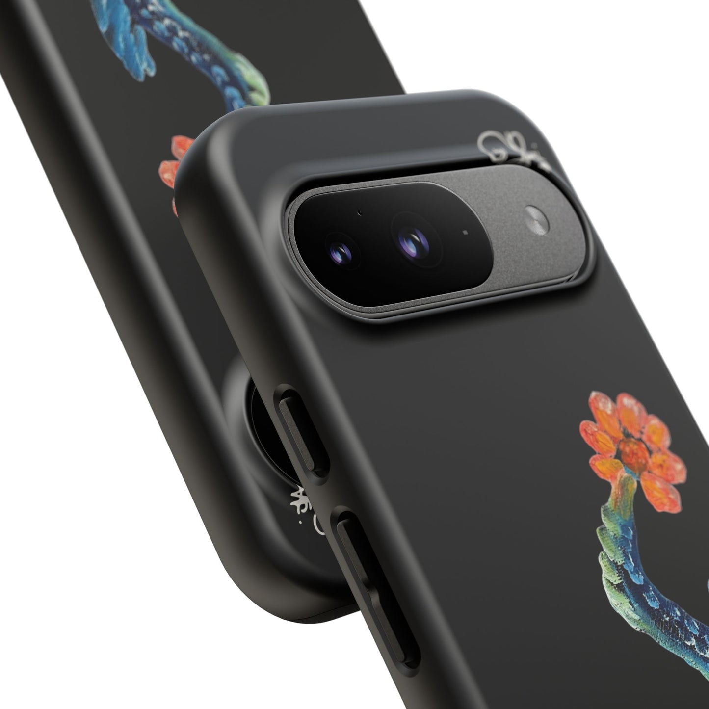 Koi Eye Tough Phone Case — Colorful Surreal Fish Design on Black