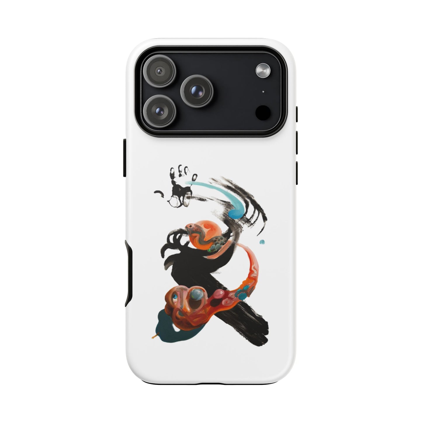 Artistic Abstract Phone Case — Colorful Ink Brushstroke Design