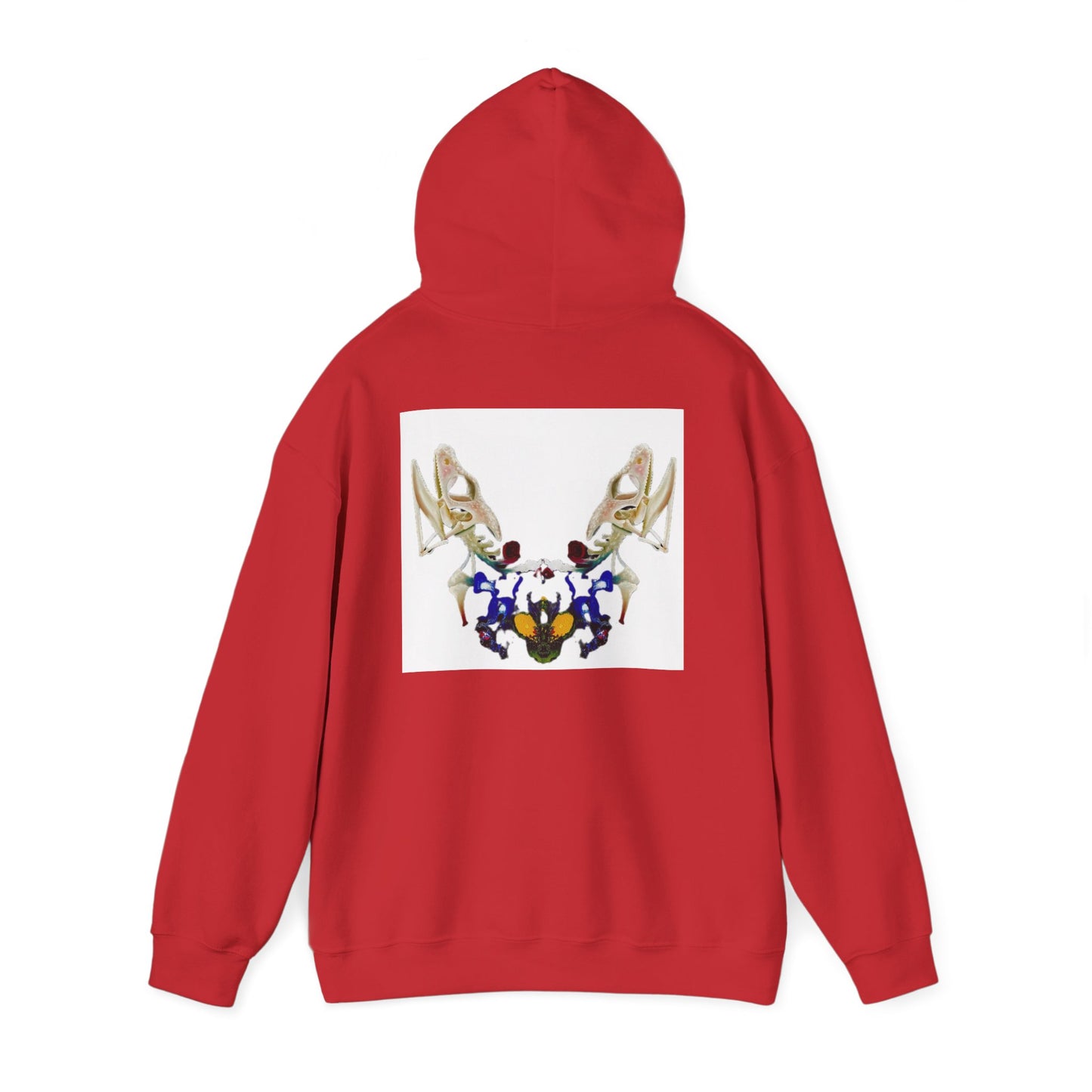 AMRU Minimal Logo Hoodie with Floral Antler Back Design