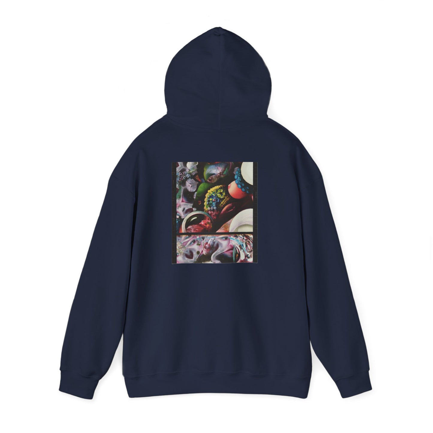 AMRU Graphic Hoodie — Abstract Cosmic Paint Pour Art Back Print