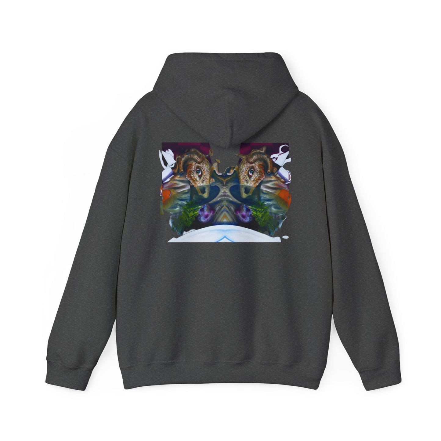 AMRU Mirror Wolves Hoodie — Symmetrical Wildlife Art Pullover
