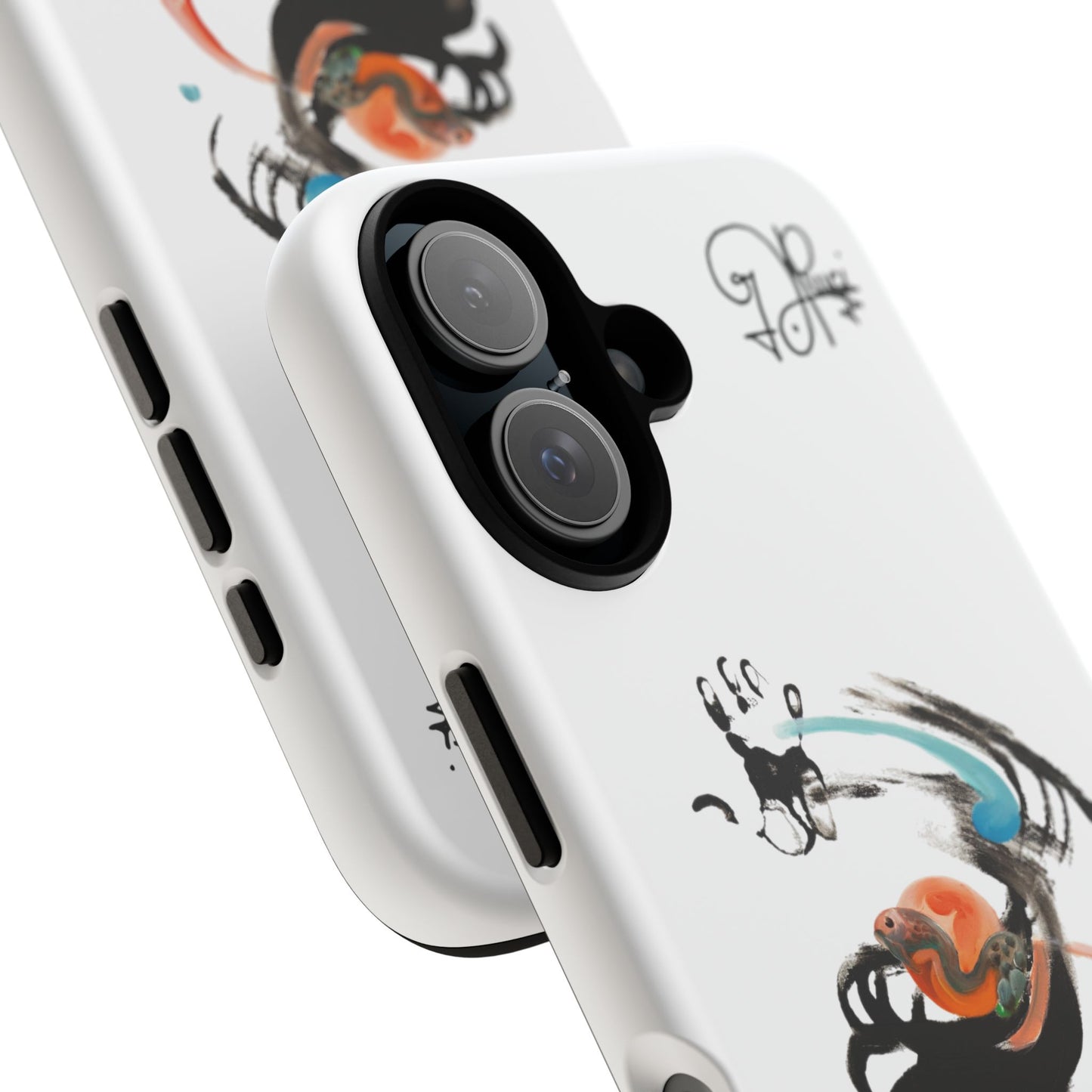 Artistic Abstract Phone Case — Colorful Ink Brushstroke Design