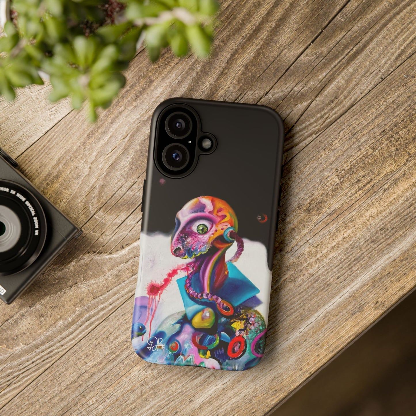 Phone Case - Vivid Blues and Multi-Eyed Vision Artwork Design