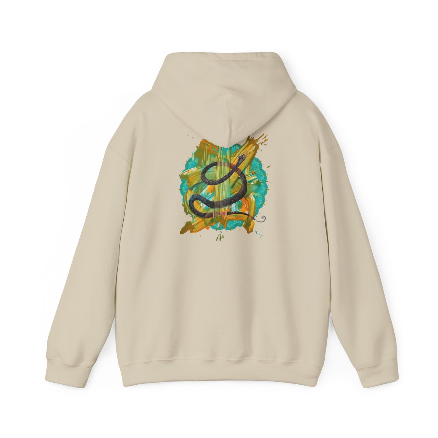 AMRU Artistic Snake Hoodie — Watercolor Serpent Graphic Pullover
