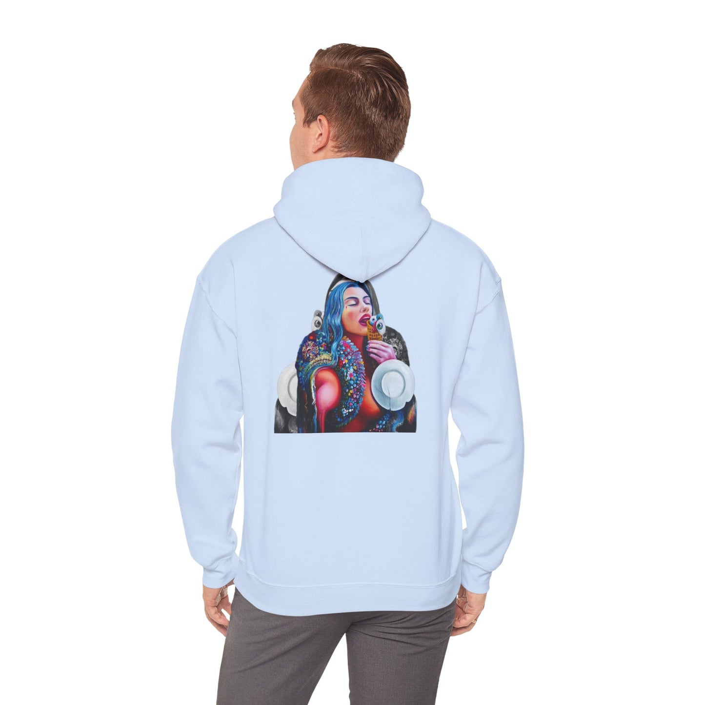 Hoodie — AMRU Artistic Backprint Portrait Pullover