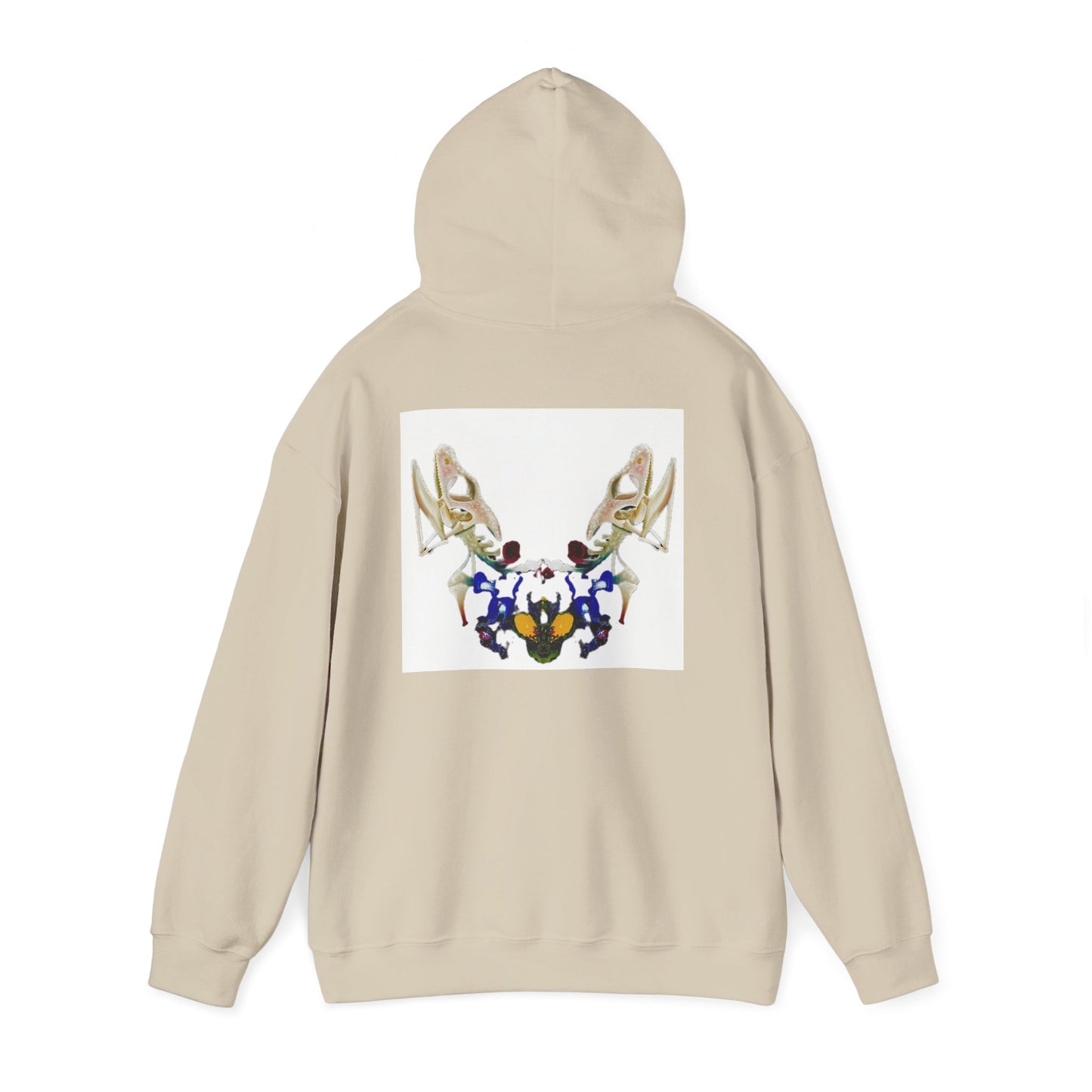 AMRU Minimal Logo Hoodie with Floral Antler Back Design
