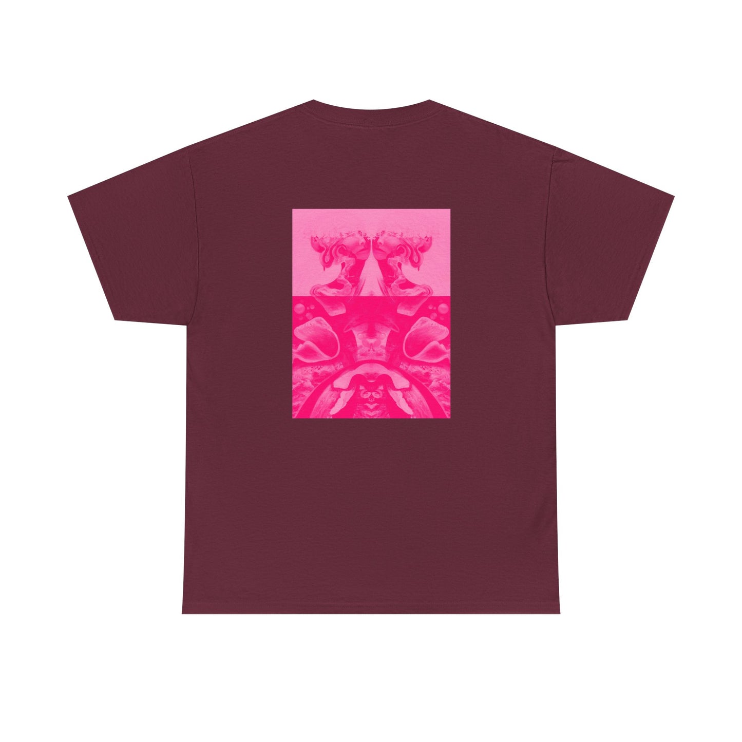 Graphic Tee — Hot Pink Abstract Mirror Design