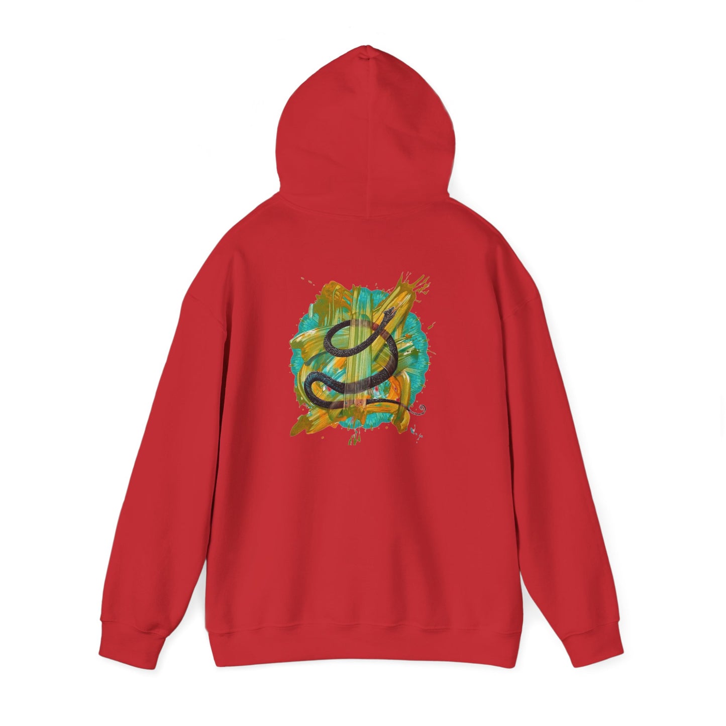 AMRU Artistic Snake Hoodie — Watercolor Serpent Graphic Pullover