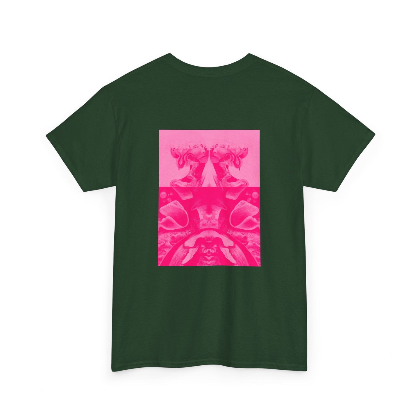 Graphic Tee — Hot Pink Abstract Mirror Design