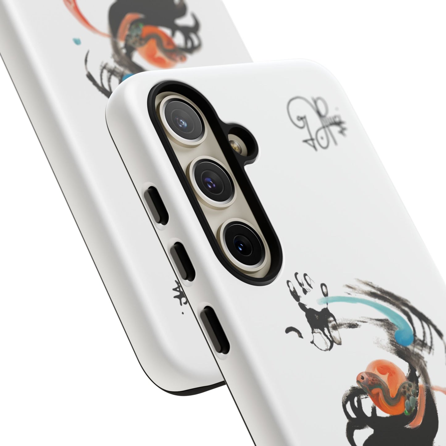 Artistic Abstract Phone Case — Colorful Ink Brushstroke Design