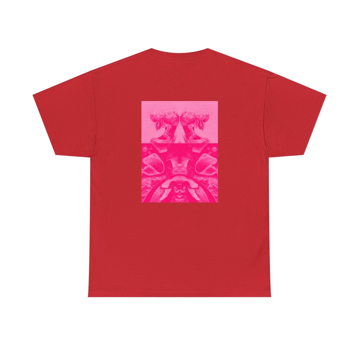 Graphic Tee — Hot Pink Abstract Mirror Design