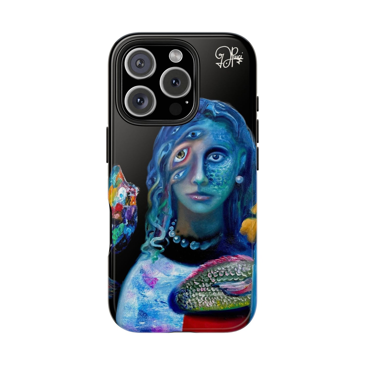 Phone Case - Vivid Blues Metamorphic Textures Multi-Eyed Vision Artist Design