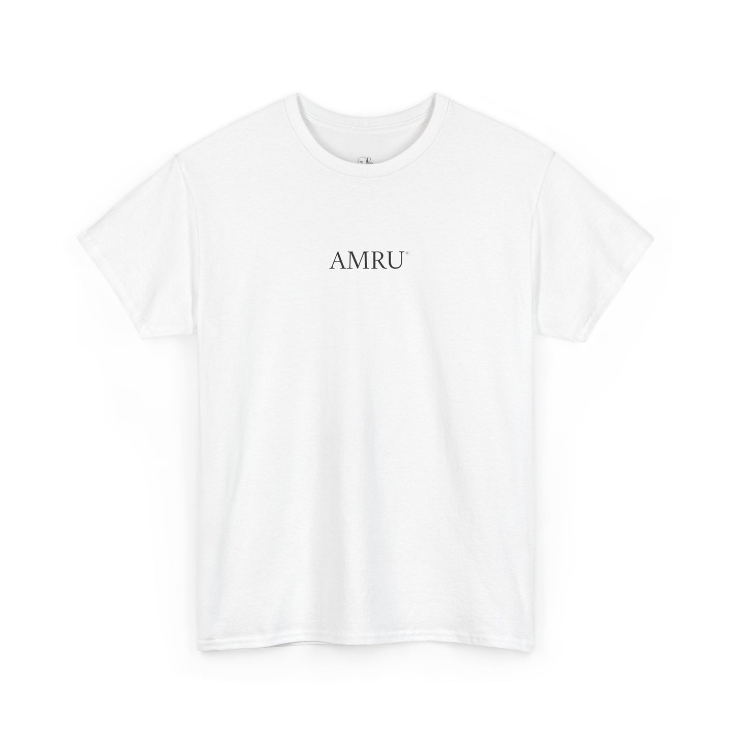 AMRU Minimalist Tee — Abstract Brushstroke Back Graphic