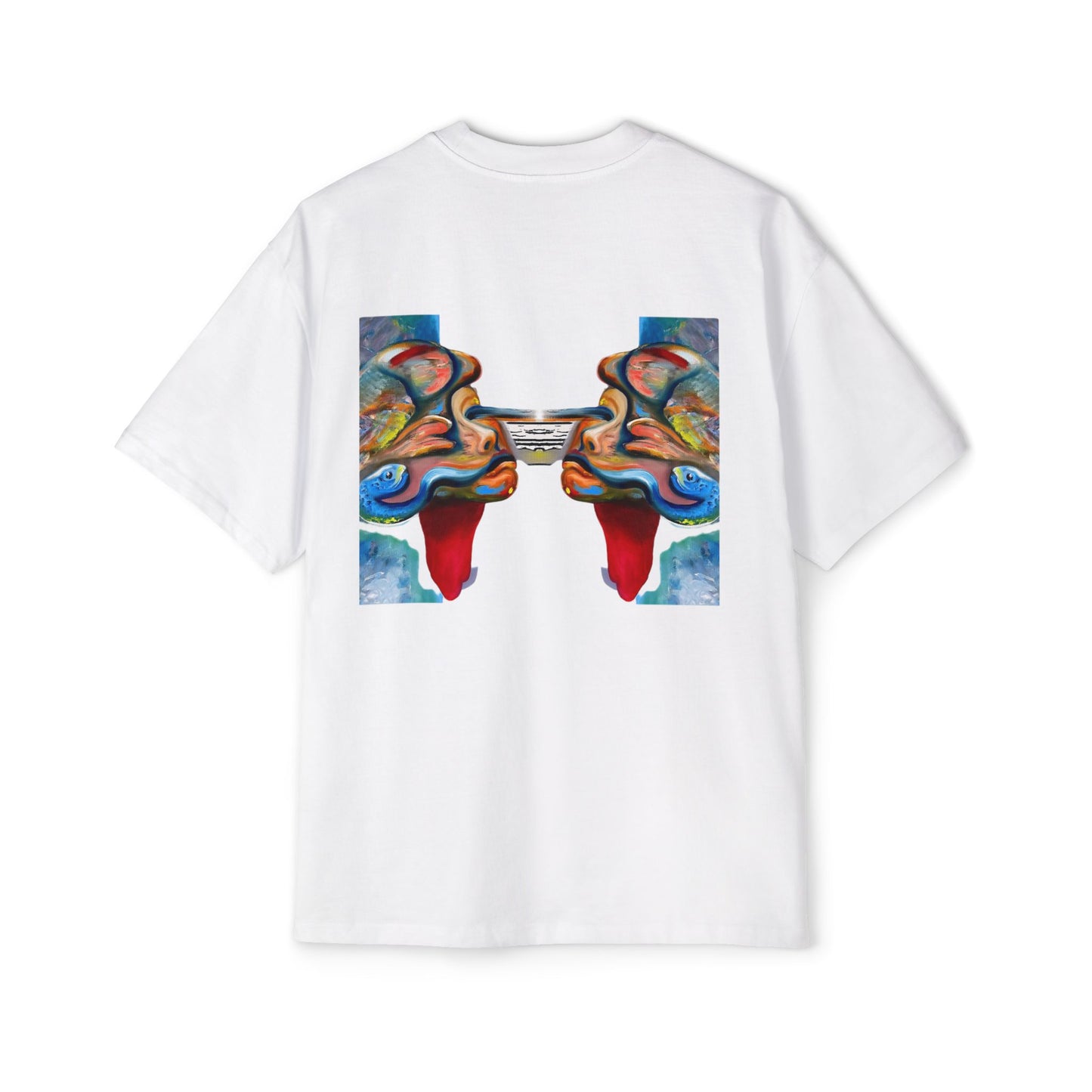 AMRU Artistic Brain Print Oversized Tee — Unisex Graphic Art T-Shirt