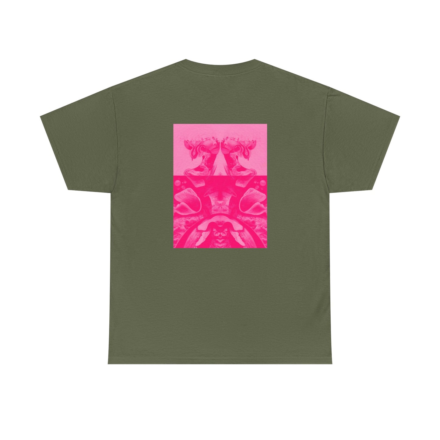 Graphic Tee — Hot Pink Abstract Mirror Design