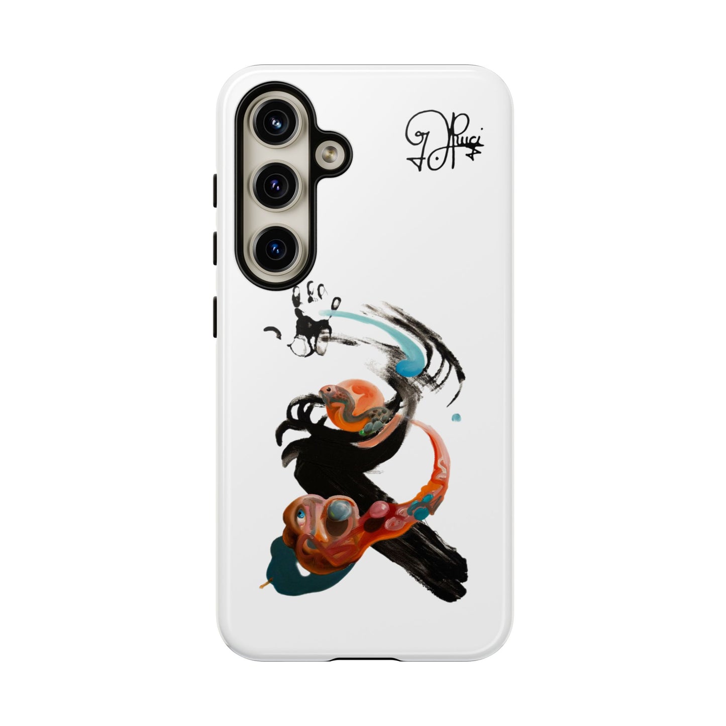 Artistic Abstract Phone Case — Colorful Ink Brushstroke Design