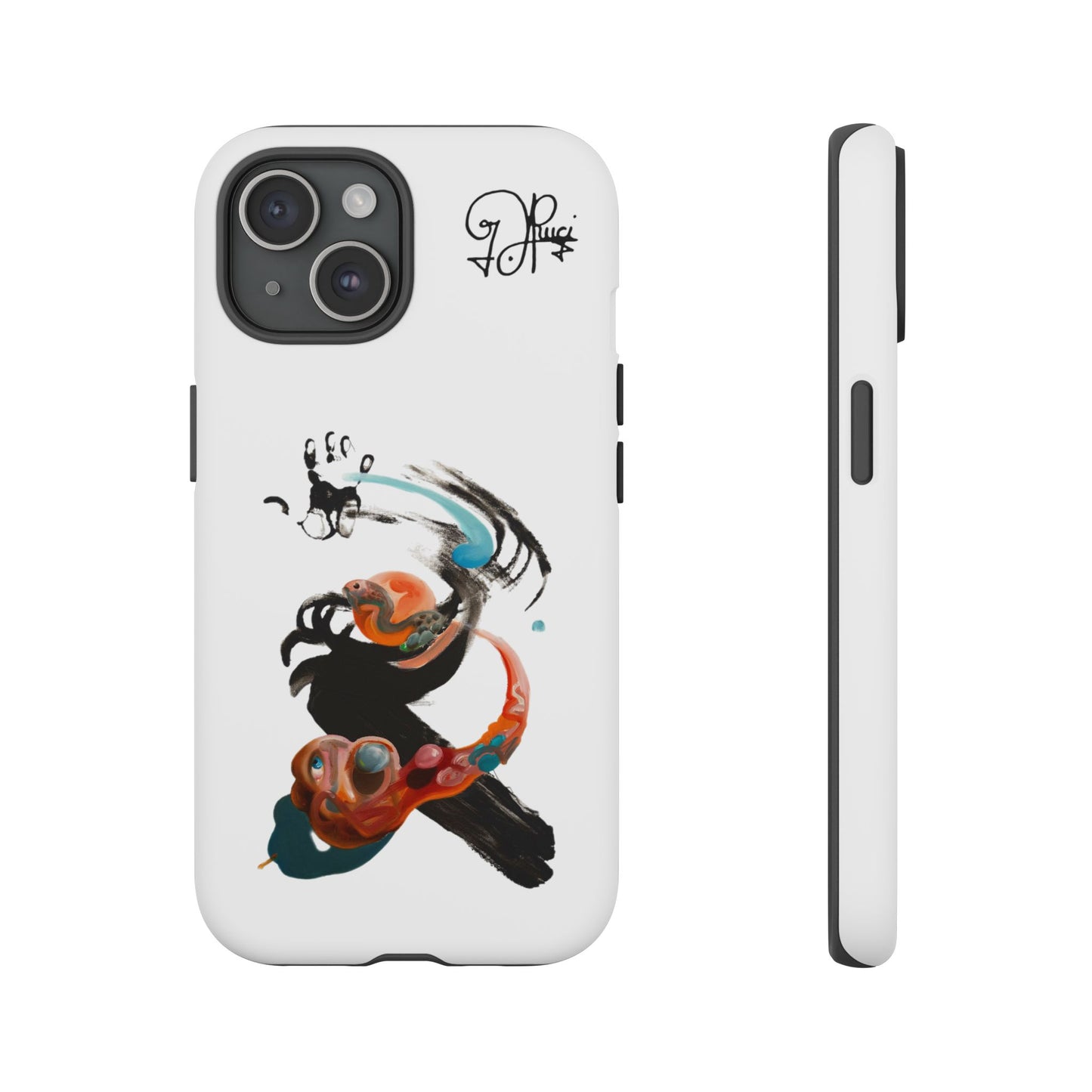 Artistic Abstract Phone Case — Colorful Ink Brushstroke Design