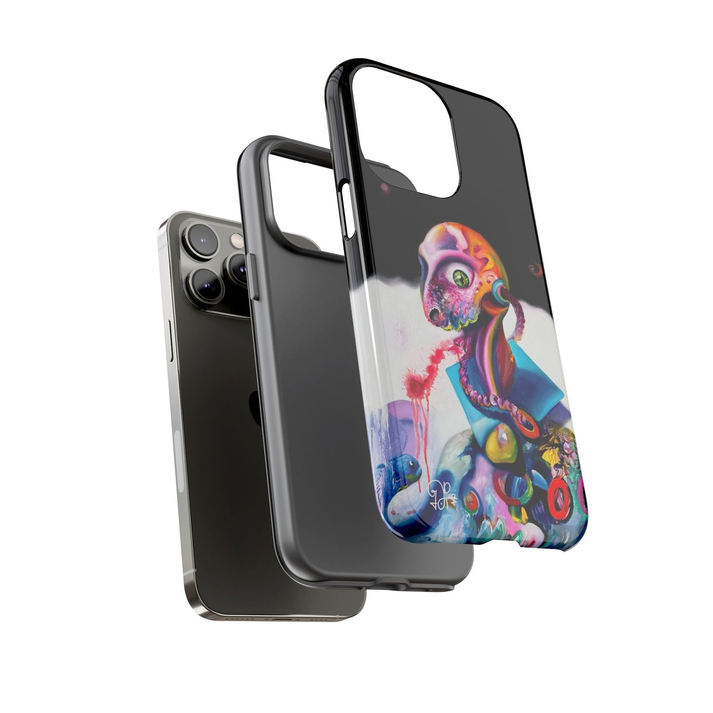 Phone Case - Vivid Blues and Multi-Eyed Vision Artwork Design