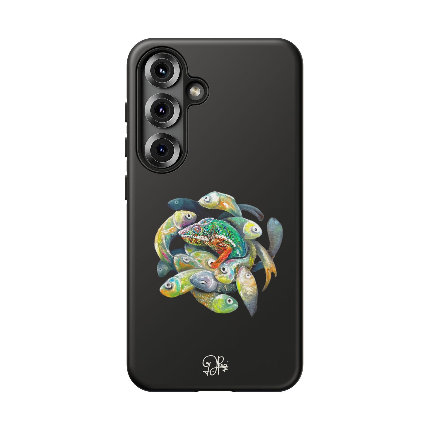 Koi Circle Tough Phone Case — Colorful Fish Art Protective iPhone Cover