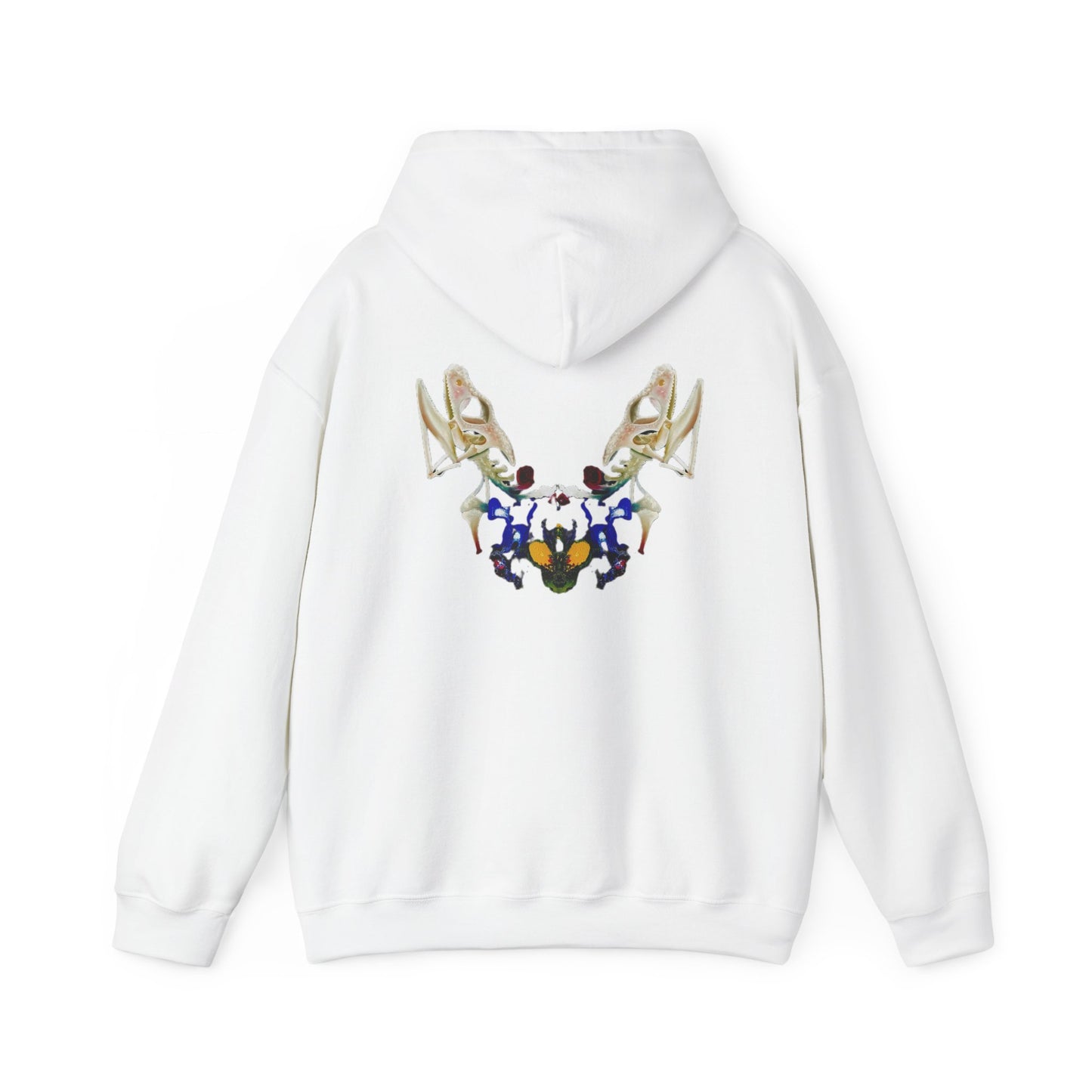 AMRU Minimal Logo Hoodie with Floral Antler Back Design