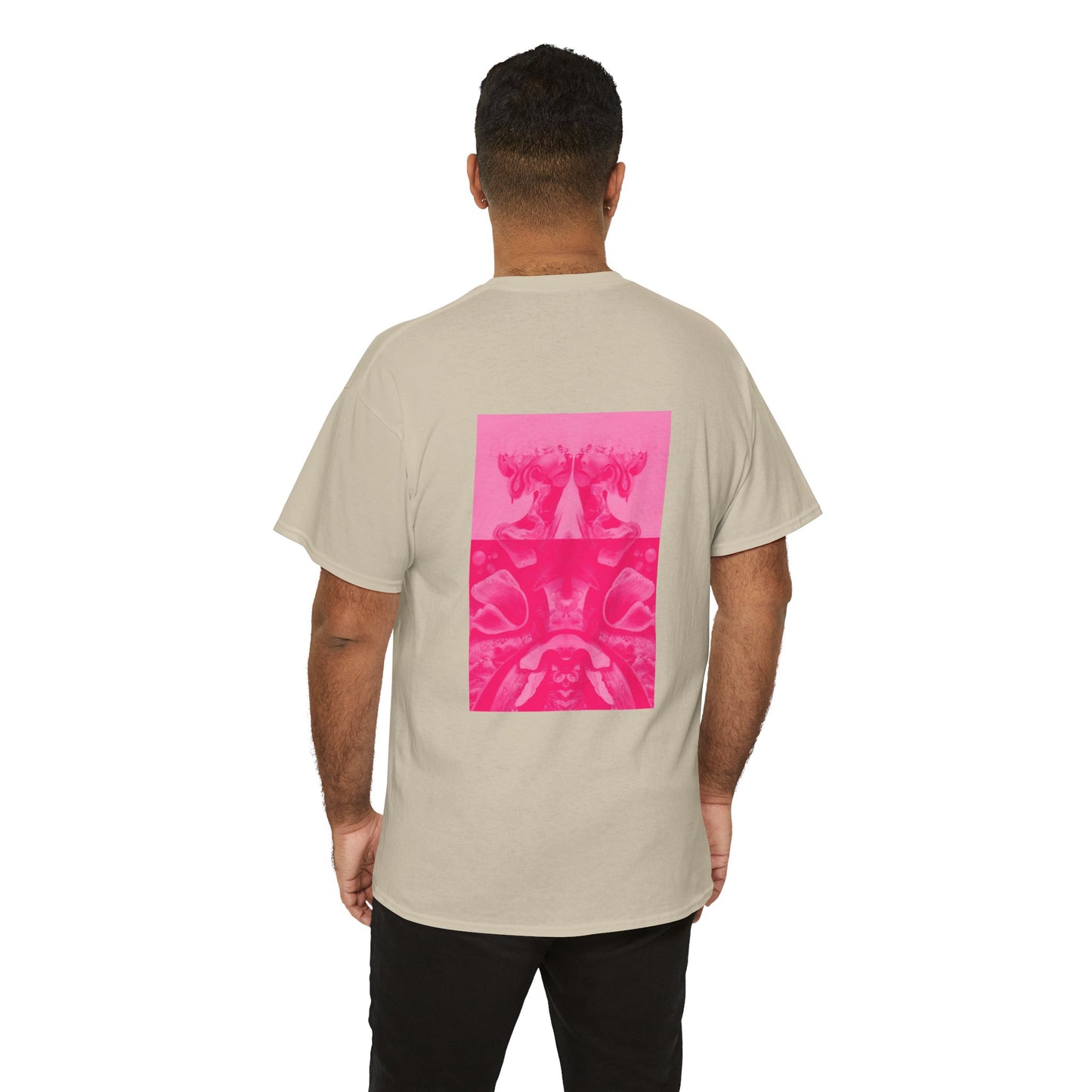 Graphic Tee — Hot Pink Abstract Mirror Design