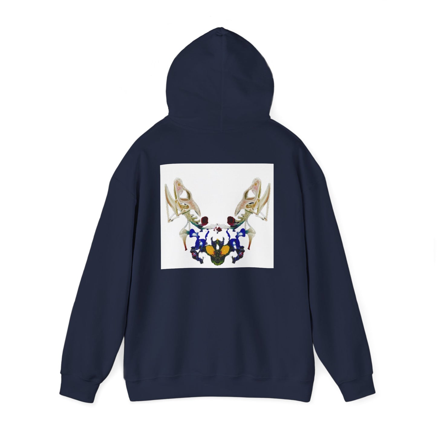AMRU Minimal Logo Hoodie with Floral Antler Back Design