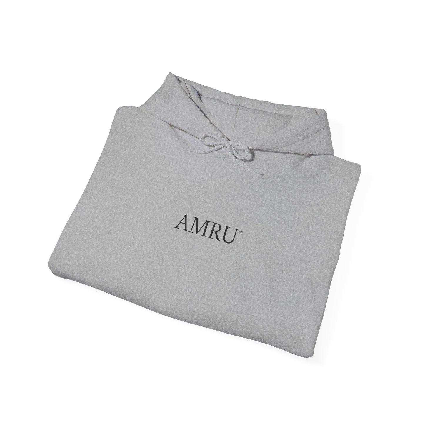 Floral Vine AMRU Hoodie — Minimal Logo Front, Embroidered Floral Back Sweatshirt