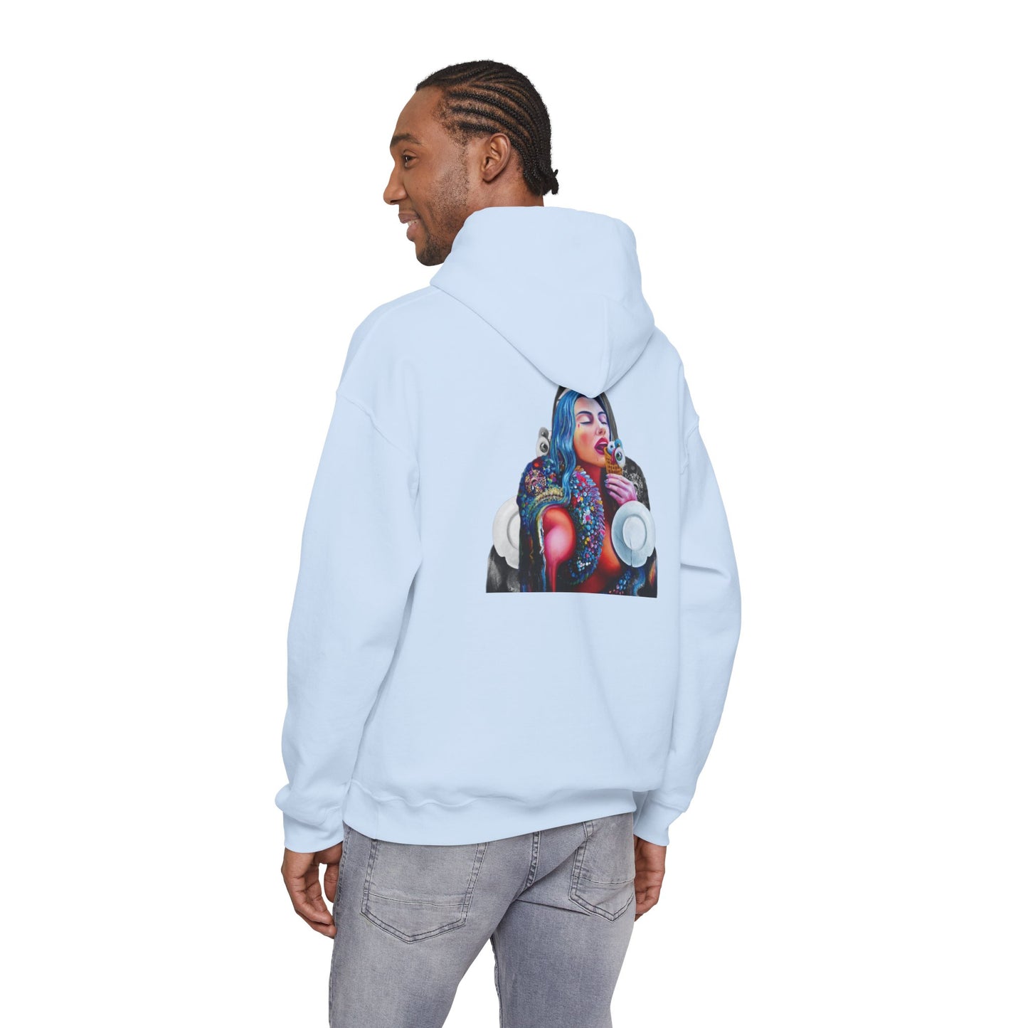 Hoodie — AMRU Artistic Backprint Portrait Pullover