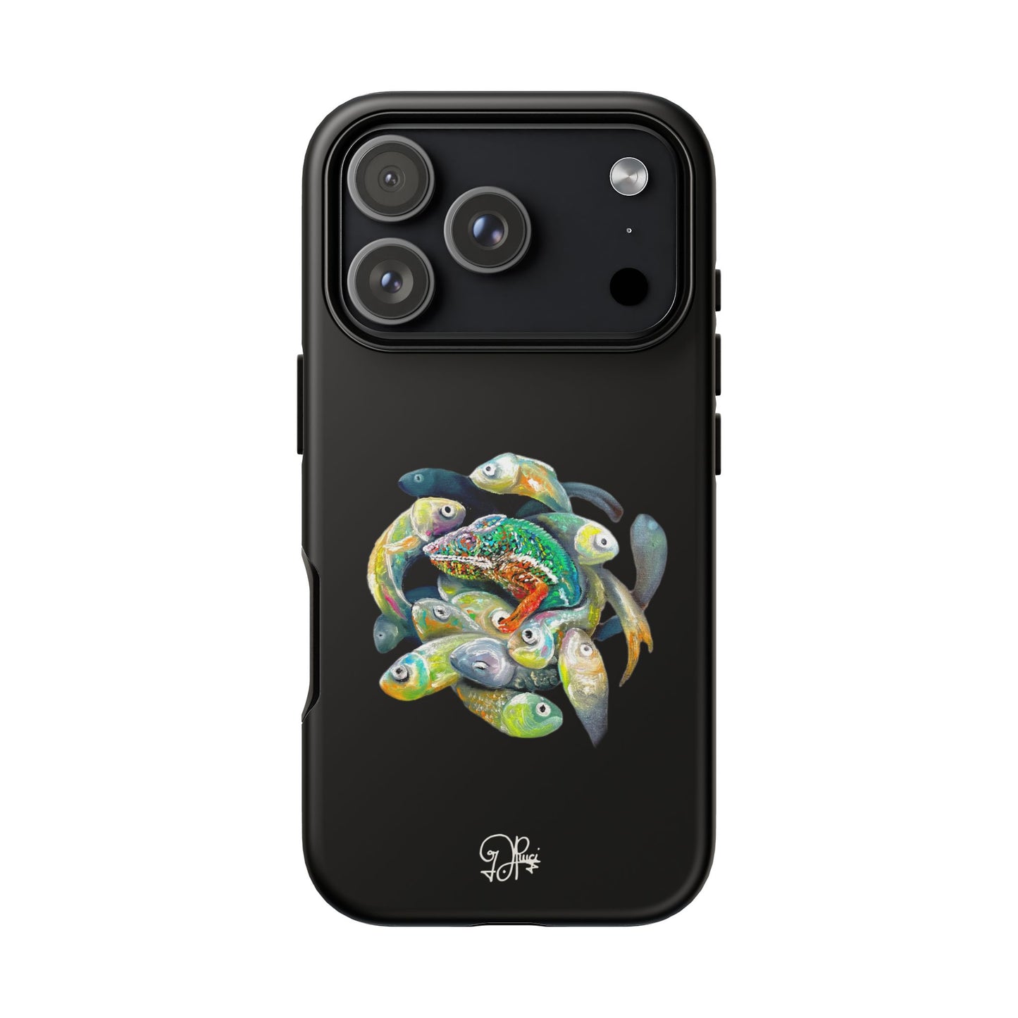 Koi Circle Tough Phone Case — Colorful Fish Art Protective iPhone Cover