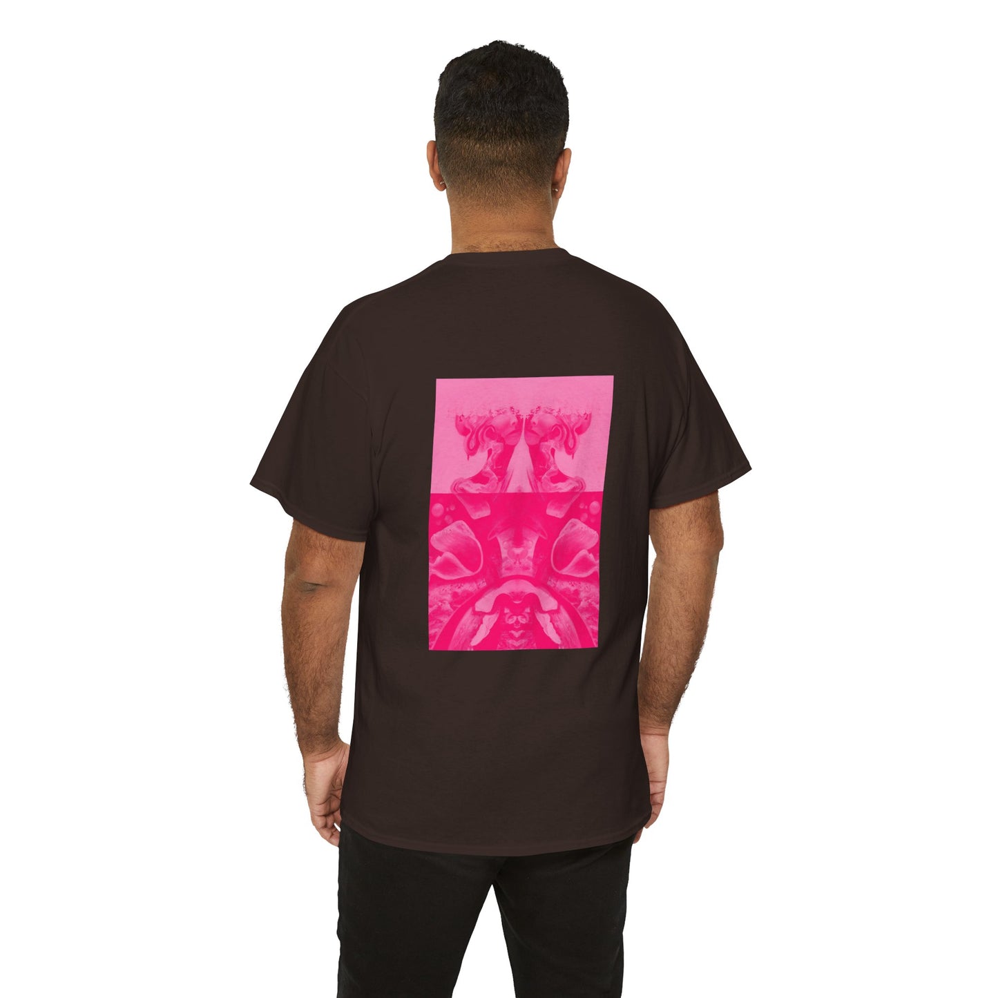 Graphic Tee — Hot Pink Abstract Mirror Design