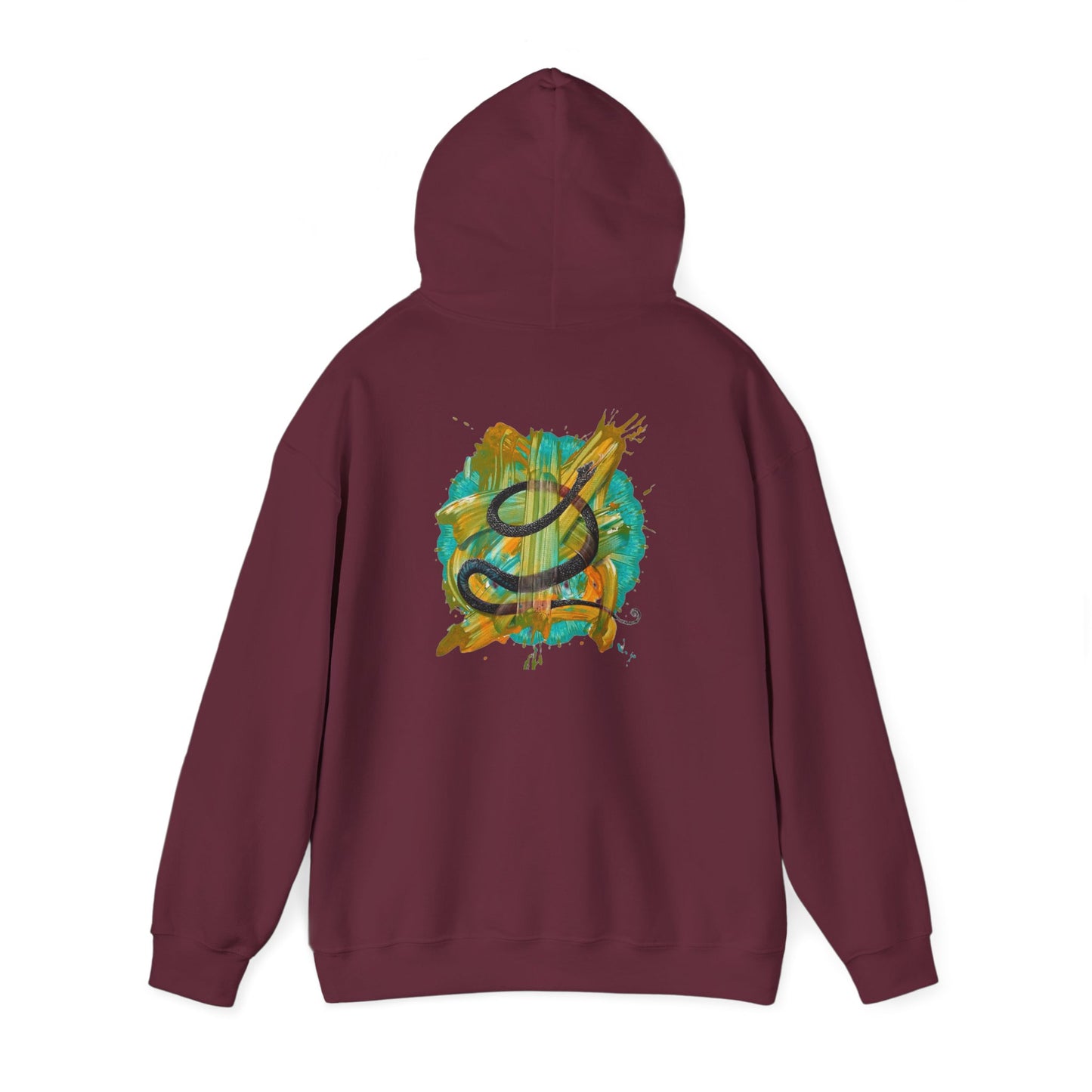AMRU Artistic Snake Hoodie — Watercolor Serpent Graphic Pullover
