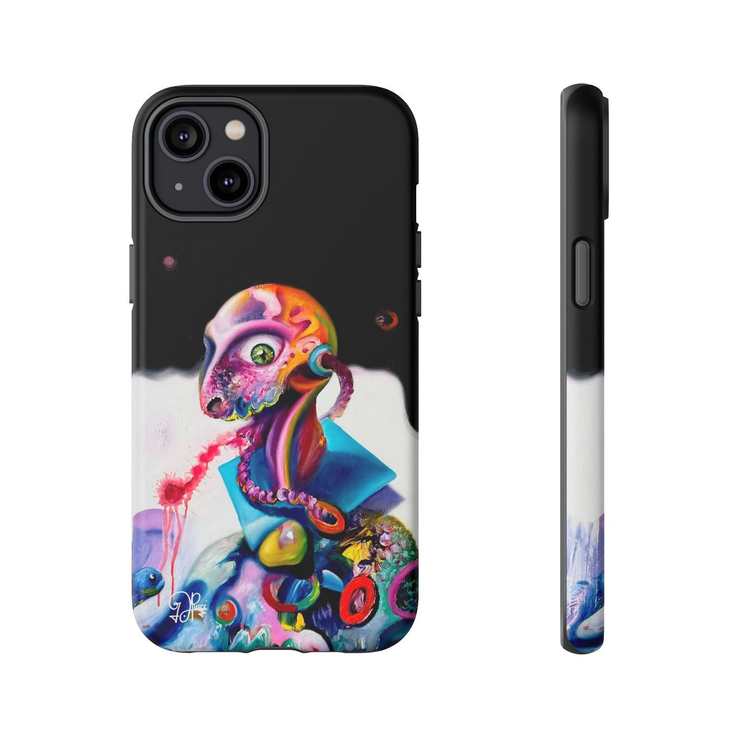 Phone Case - Vivid Blues and Multi-Eyed Vision Artwork Design