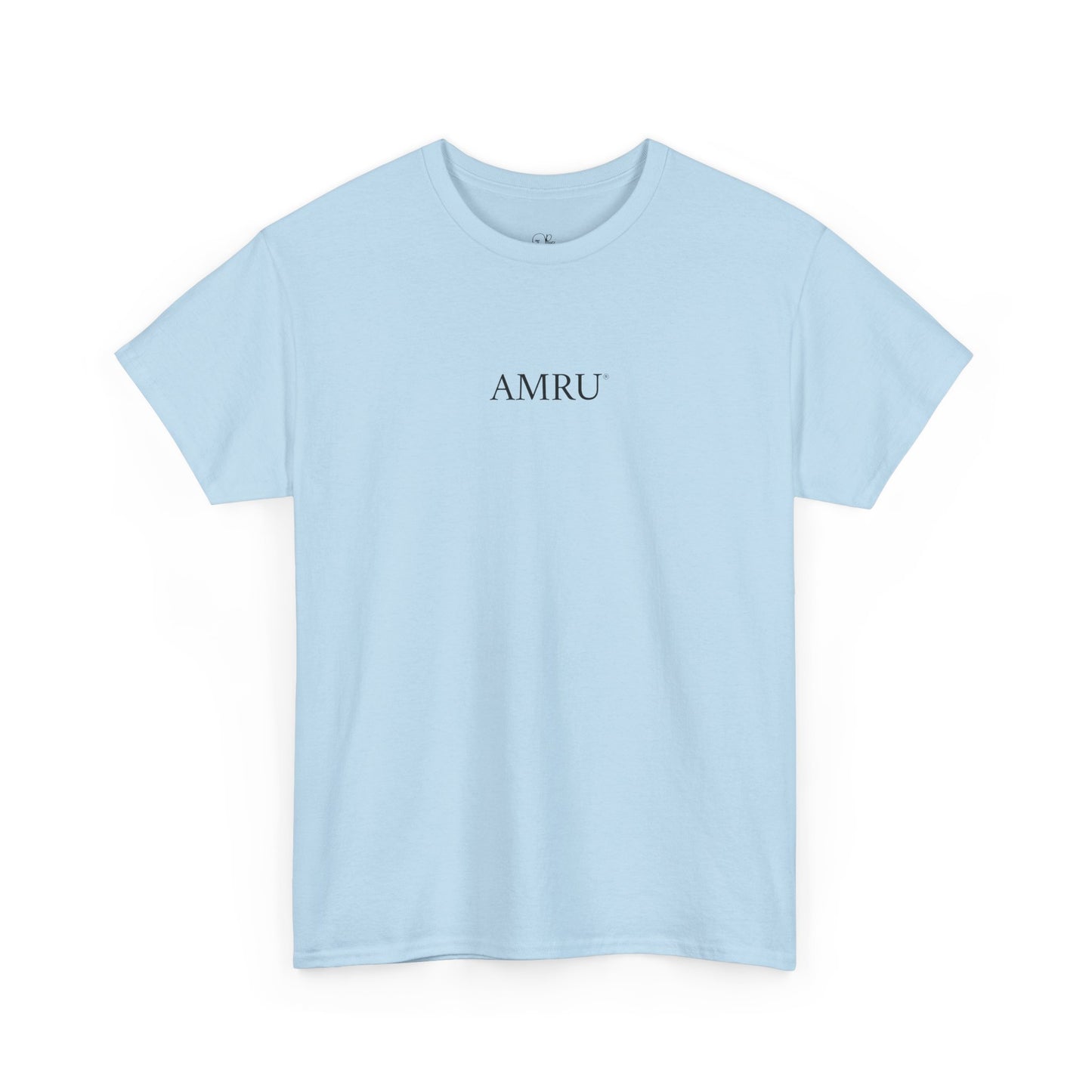 AMRU Minimalist Tee — Abstract Brushstroke Back Graphic