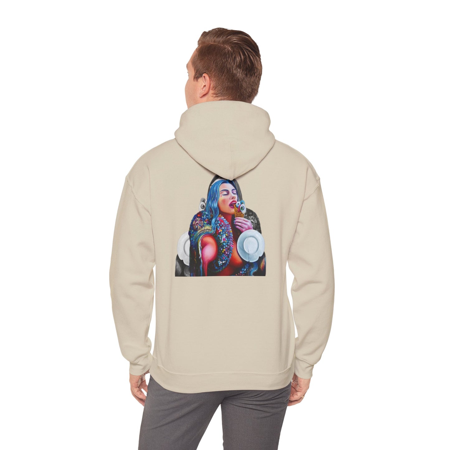 Hoodie — AMRU Artistic Backprint Portrait Pullover