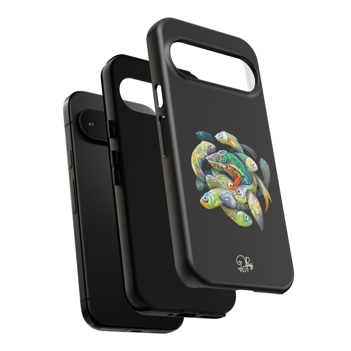 Koi Circle Tough Phone Case — Colorful Fish Art Protective iPhone Cover